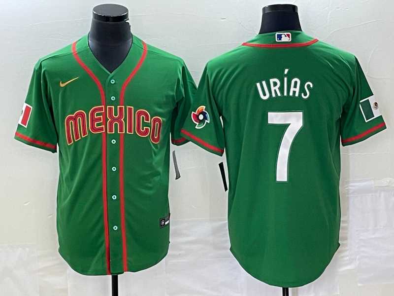 Men's Mexico Baseball #7 Julio Urias 2023 Green World Classic Stitched Jersey1,We sell and wholesale Men's Mexico Baseball #7 Julio Urias 2023 Green World Classic Stitched Jersey1 on line form chian!